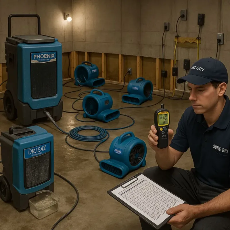 Structural Drying and Dehumidification process in Lake Lakengren, OH